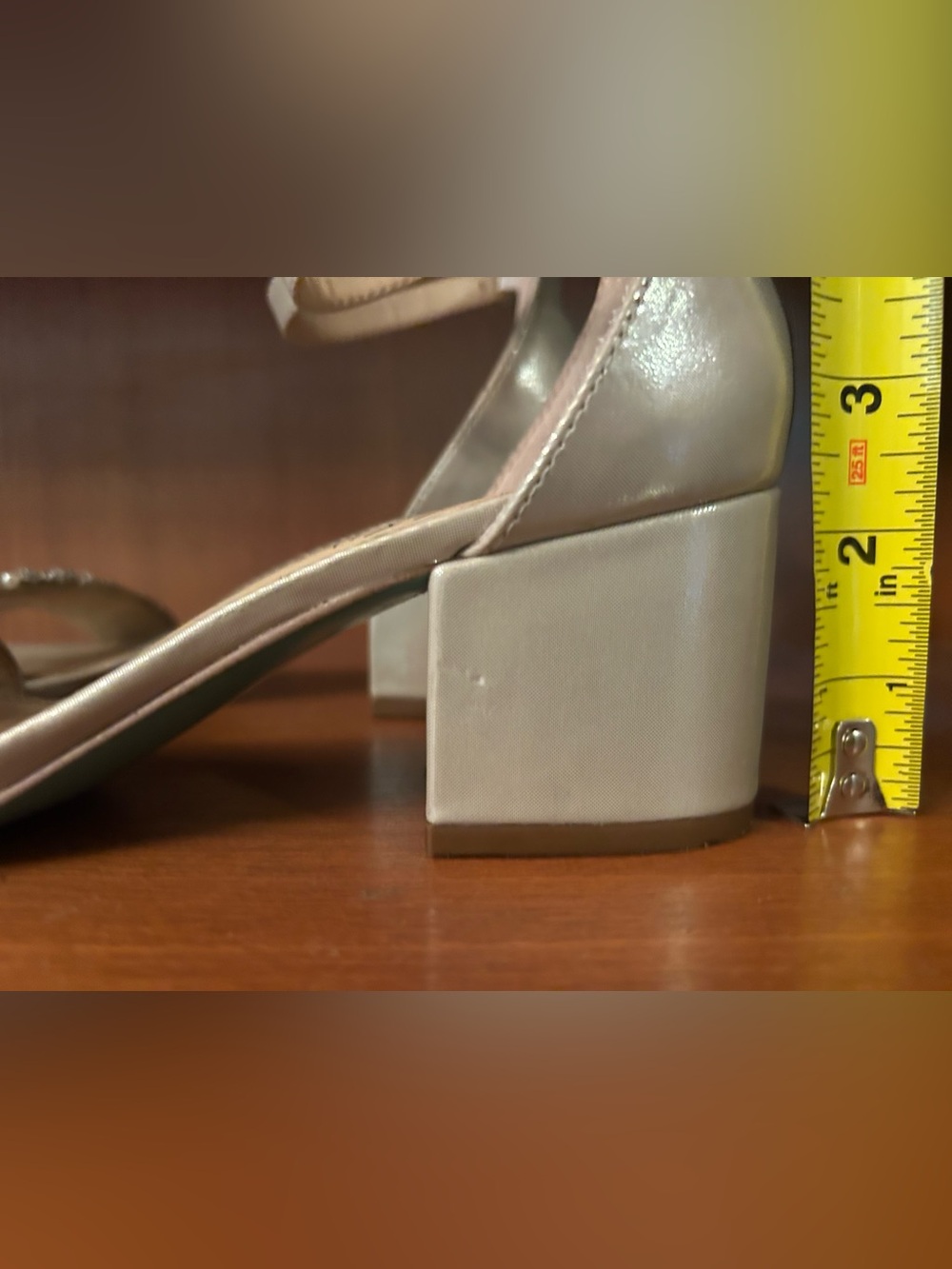 Betsey Johnson Silver Crystal-Ankle Strap Block Heels - Picture 4 of 7